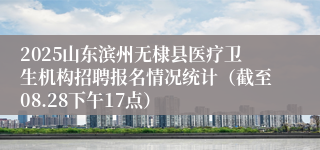 2025山东滨州无棣县医疗卫生机构招聘报名情况统计（截至08.28下午17点）