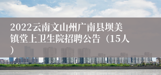 2022云南文山州广南县坝美镇堂上卫生院招聘公告（15人）