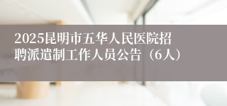 2025昆明市五华人民医院招聘派遣制工作人员公告（6人）