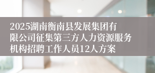 2025湖南衡南县发展集团有限公司征集第三方人力资源服务机构招聘工作人员12人方案