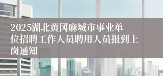 2025湖北黄冈麻城市事业单位招聘工作人员聘用人员报到上岗通知