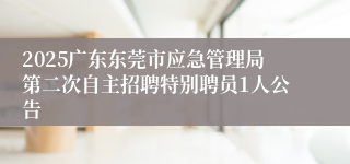 2025广东东莞市应急管理局第二次自主招聘特别聘员1人公告