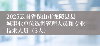 2025云南省保山市龙陵县县城事业单位选调管理人员和专业技术人员（5人）