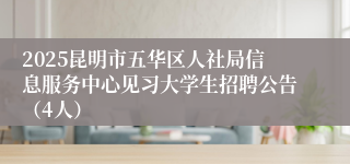 2025昆明市五华区人社局信息服务中心见习大学生招聘公告（4人）