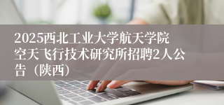 2025西北工业大学航天学院空天飞行技术研究所招聘2人公告（陕西）