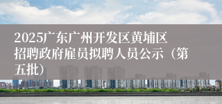 2025广东广州开发区黄埔区招聘政府雇员拟聘人员公示（第五批）