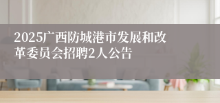 2025广西防城港市发展和改革委员会招聘2人公告