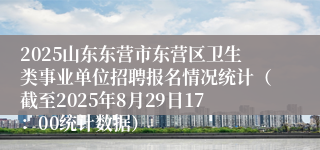2025山东东营市东营区卫生类事业单位招聘报名情况统计（截至2025年8月29日17：00统计数据）