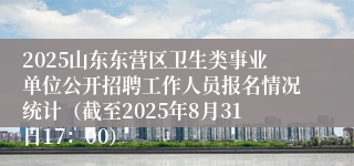 2025山东东营区卫生类事业单位公开招聘工作人员报名情况统计（截至2025年8月31日17：00）