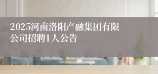 2025河南洛阳产融集团有限公司招聘1人公告
