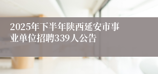 2025年下半年陕西延安市事业单位招聘339人公告