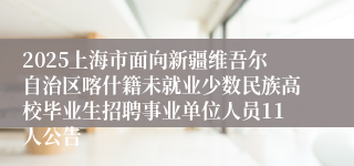 2025上海市面向新疆维吾尔自治区喀什籍未就业少数民族高校毕业生招聘事业单位人员11人公告
