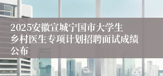 2025安徽宣城宁国市大学生乡村医生专项计划招聘面试成绩公布