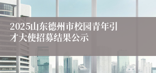 2025山东德州市校园青年引才大使招募结果公示