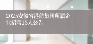 2025安徽省港航集团所属企业招聘15人公告