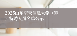 2025山东空天信息大学（筹）特聘人员名单公示