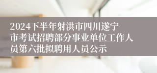 2024下半年射洪市四川遂宁市考试招聘部分事业单位工作人员第六批拟聘用人员公示