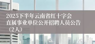 2025下半年云南省红十字会直属事业单位公开招聘人员公告（2人）