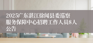 2025广东湛江徐闻县委巡察服务保障中心招聘工作人员8人公告