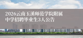 2026云南玉溪师范学院附属中学招聘毕业生3人公告 