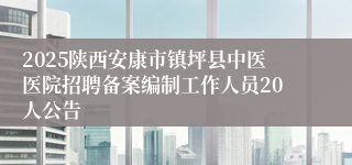 2025陕西安康市镇坪县中医医院招聘备案编制工作人员20人公告