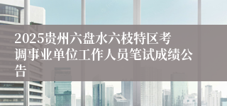 2025贵州六盘水六枝特区考调事业单位工作人员笔试成绩公告