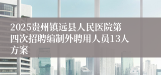 2025贵州镇远县人民医院第四次招聘编制外聘用人员13人方案