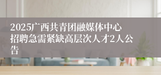 2025广西共青团融媒体中心招聘急需紧缺高层次人才2人公告