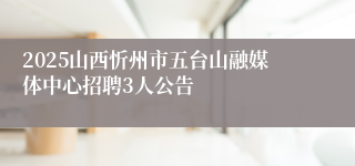 2025山西忻州市五台山融媒体中心招聘3人公告