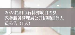 2025昆明市石林彝族自治县政务服务管理局公开招聘编外人员公告（1人）