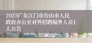 2025广东江门市台山市人民政府办公室对外招聘编外人员1人公告