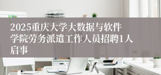 2025重庆大学大数据与软件学院劳务派遣工作人员招聘1人启事