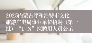 2025内蒙古呼和浩特市文化旅游广电局事业单位招聘(第一批)“1+N”拟聘用人员公示