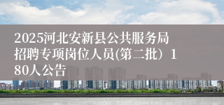 2025河北安新县公共服务局招聘专项岗位人员(第二批）180人公告