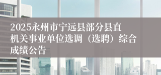 2025永州市宁远县部分县直机关事业单位选调（选聘）综合成绩公告