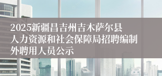 2025新疆昌吉州吉木萨尔县人力资源和社会保障局招聘编制外聘用人员公示