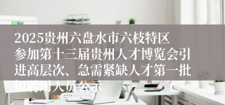 2025贵州六盘水市六枝特区参加第十三届贵州人才博览会引进高层次、急需紧缺人才第一批拟聘用人员公示