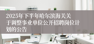 2025年下半年哈尔滨海关关于调整事业单位公开招聘岗位计划的公告