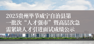 2025贵州毕节威宁自治县第一批次“人才强市”暨高层次急需紧缺人才引进面试成绩公示