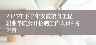 2025年下半年安徽粮食工程职业学院公开招聘工作人员4名公告