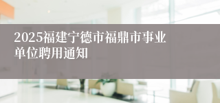 2025福建宁德市福鼎市事业单位聘用通知