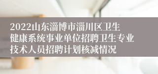 2022山东淄博市淄川区卫生健康系统事业单位招聘卫生专业技术人员招聘计划核减情况