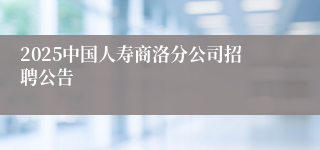 2025中国人寿商洛分公司招聘公告