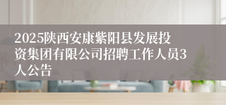 2025陕西安康紫阳县发展投资集团有限公司招聘工作人员3人公告