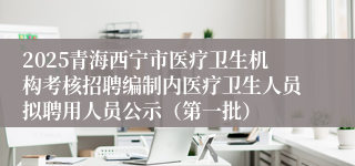 2025青海西宁市医疗卫生机构考核招聘编制内医疗卫生人员拟聘用人员公示（第一批）