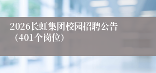 2026长虹集团校园招聘公告（401个岗位）