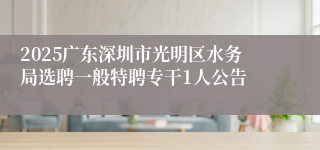 2025广东深圳市光明区水务局选聘一般特聘专干1人公告