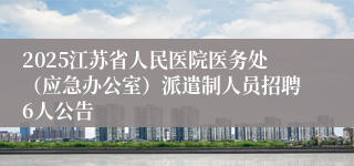 2025江苏省人民医院医务处（应急办公室）派遣制人员招聘6人公告