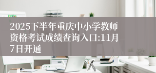 2025下半年重庆中小学教师资格考试成绩查询入口:11月7日开通
