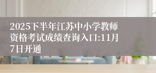 2025下半年江苏中小学教师资格考试成绩查询入口:11月7日开通